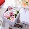 Día de San Valentín Chino Caja de Regalo de Joyería de Flores de Jabón Giratoria de Doble Capa Cumpleaños Rosa Lápiz Labial Caja de Regalo Caja de Joyería