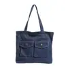 Bolsa de Ombro Única de Brim Versátil Retrô para o Dia a Dia Feminina 2026 Nova Bolsa Tote Leve de Grande Capacidade com Múltiplos Bolsos