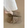 Super suaves~ Sandalias de mujer tipo Birkenstock sin cordones de gamuza con suela gruesa de forro polar mongol, versátiles para usar al aire libre, con cierre de hebilla, perfectas para días de flojera