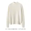 Suéter de cachemira para mujer, 100% cachemira pura de cabra, nuevo diseño de moda, color sólido, versátil, cuello medio alto, jersey de punto, suéter cálido