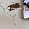 Um colar de prata de lei S925 estilo gelado feminino 2023 novo corrente lateral tipo nariz de porco puxado nicho longo