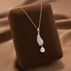 Comercio Exterior de Amazon Venta Caliente Collar de Acero de Titanio Temperamento Femenino Circonita Microincrustada Personalidad Cadena para Clavícula de Alto Sentido Colección Joyería