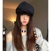 Boina de Mezclilla Vintage para Mujer, Sombrero de Pintor Novedoso de Alta Gama tipo Nube, Gorra de Periódico que Adelgaza el Rostro, Versátil Sombrero de Pintor