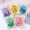 Gomas para el pelo de alambre de teléfono color caramelo dopamina, cordones simples para el pelo, accesorios básicos para el cabello, alta elasticidad, duraderos, nuevos y lindos