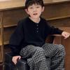 Camiseta Básica Masculina Estilo Coreano 2026 Nova Moda Primavera Infantil Top Estiloso Camiseta de Manga Longa Masculina Estilo Coreano Tendência