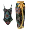 Traje de Baño Conservador Conjunto Europeo y Americano 2025 Cubre Vientre Delgado Vacaciones Playa Aguas Termales Bikini Conjunto Retro Francés