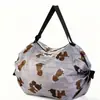 Bolsa de Almacenamiento Plegable de Nylon Tridimensional Japonesa para Viaje con Patrón Impreso, Bolsa de Almacenamiento Portátil para Compras de Supermercado