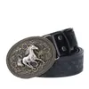 Cinto de Cowboy Ocidental Transfronteiriço, Novo Estilo com Fivela Grande de Cabeça de Touro, Cinto da Moda para Jovens, Cinto para Roupa Exterior Estilo de Rua Americano