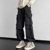 Primavera de 2024 novo calça de trabalho americana de alta rua com amarração no tornozelo masculina moda retrô marca calça pantalona varrendo loja de peça única