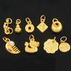 Fivela de conexão de pingente banhada a ouro em prata antiga S925 para pulseira DIY colar Quadrado Leopardo Dourado Pepita Dourada Pente Cabacinho