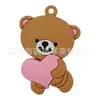 Chaveiro de Urso Azul e Rosa Fofo em Estoque Material de Borracha Macia PVC Conjunto de Pingentes para Presente de Feriado Amazon Transfronteiriça