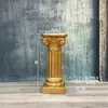Casamento Coluna Romana Dourada Vaso de Flores Prateleira Guia de Estrada Listrado Europeu Troféu Fibra de Vidro Adereços de Casamento