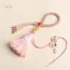 Acessórios para Joias DIY Pingente de Nó de Milho Estilo Étnico Chaveiro de Franja de Algodão Tecida Artesanal Venda por Atacado