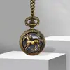 Reloj de Bolsillo Pequeño Hueco Doce Constelaciones Venta al por Mayor Collar Vintage Versátil Colgante Reloj con Tapa de Constelación de los 12 Zodiacos Fábrica Cuarzo