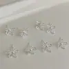 Brincos de Prata 925 com Flor Vazada, Design Fresco e Simples, Brincos Versáteis e Elegantes, Acessórios de Orelha Estilo Coreano para Mulheres