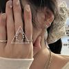 Anel Feminino Aberto Geométrico Oval Exagerado Vazado Versátil Moda Empilhável Temperamento Personalidade Anel de Dedo de Celebridade Cyber