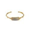 Estilo étnico chino Pulsera de hoja de bambú Bambú para mujer Chapada en oro Imitación de jade Hetian Retro Moda nacional Pulsera Joyería al por mayor