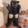 Pijama Enterizo de Rana para Mujer para Primavera, Otoño e Invierno, Ropa de Dormir Engrosada de Coral Fleece y Forrada de Polar, Ropa de Casa Linda y Original para Mujer