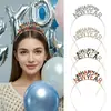 Letras Europeas y Americanas Feliz Año Nuevo Diadema Diadema para Mujer Metal Diosa Fiesta de Año Nuevo Accesorios para el Cabello Diamante Al por Mayor