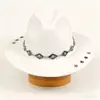 Chapéu de padrão retro versátil de venda quente transfronteiriça, novo na moda, com rebites de estrela, chapéu de cowboy vintage, cartola
