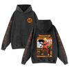 Sudadera con capucha de algodón lavado vintage Dragon Ball Nuevo Dragón Rey Mono para Hombres y Mujeres
