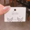 Aretes de Mariposa para Mujer Lujo Ligero Sentido de Alta Gama Exquisitos Aretes de Circonita Verano Nuevo Diseño de Nicho Aretes Elegantes