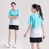 Conjunto Esportivo Casual de Verão para Homens e Mulheres, Solto para Corrida, Secagem Rápida, Seda de Gelo, Moda, Manga Curta, Roupa Fitness, Camiseta de Gola Redonda