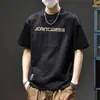 En Stock Camiseta Estampada de Marca de Moda Manga Corta Ropa de Hombre Verano 2025 Nuevo Estilo Media Manga Talla Grande Estilo Americano Peso Pesado