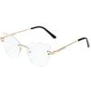 2021 nuevas gafas de sol de color claro transfronterizas personalidad moda tendencia gafas de sol metal sin montura gafas de fiesta venta al por mayor de fábrica