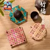 Festival del Doble Noveno Posavasos Tejido de Bambú Acrílico Kit de Materiales Hecho a Mano para Bricolaje Regalo de Actividad para Niños y Padres