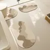 Tapete Absorvente para Chão de Banheiro, Tapete Antiderrapante de Diatomita, Tapete em Forma de U para Vaso Sanitário, Capacho para Entrada de Banheiro