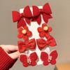 Horquilla Tradicional de Lazos y Borlas para el Año Nuevo Infantil de Niñas Pequeñas, Accesorio para el Cabello Estilo Chino Hanfu con un Toque de Lujo, Pinza para el Cabello del Año del Caballo