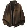 Nueva chaqueta de cuero vintage de alta gama para hombre, chaqueta de cuero PU informal de moda estilo motero, disponible al por mayor