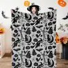 Amazon Comercio Electrónico Transfronterizo Impresión Digital Cómoda, Suave y Cálida Doble Cara Franela Halloween Manta Pequeña Manta