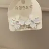 Brincos Borboleta Coloridos de Zircônia Inspirados no Estilo Francês da Chanel, Brincos de Pérola com Cravação de Diamante Gota d'Água Modernos e Fofos