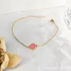 Pulsera de trébol de cuatro hojas transfronteriza para mujer, joyería de cuerda para la mano, accesorios, pulsera, adorno para la mano, accesorio de mano de alta gama de lujo ligero europeo y americano