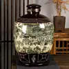 Jarras y tinajas de cerámica Jingdezhen para fermentar vino 10 kg 20 kg 30 kg 25 kg botellas de vino retro para uso doméstico, garrafas de vino selladas