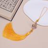 Franja com Tassel de Onda Estilo Palaciano Artesanato DIY Feito à Mão Broche Hanfu com Tassel Pingente de Leque Acessórios para Penteado
