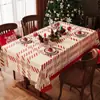 Toalha de Mesa de Natal Impermeável e à Prova de Óleo Sem Lavagem Ano Novo Vermelha Decoração Festiva Toalha de Mesa de Café Mesa de Jantar Toalha de Mesa de Atmosfera