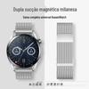 Adequado para Pulseira de Relógio Huawei Gt4 Milanesa Dupla Magnética 18mm 22mm Metal Aço Inoxidável Pulseira de Relógio Gt6 Dupla Magnética