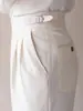 Calça de Terno Masculina Casual de Cintura Alta para Primavera e Verão, Estilo Business com Fivela Paris, Calça Versátil de Corte Reto, Efeito de Caimento Nápoles, Calça Social Sem Amassar