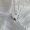 Anillo de metal mate abstracto plisado Dongdaemun de Corea del Sur, estilo frío, anillo abierto, anillo simple de moda para mujer