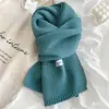 Bufanda Negra Unisex de Alta Calidad Versátil Original para Estudiantes Parejas Calentador de Cuello de Lana Tejida Invierno Estilo Coreano Lindo de Moda