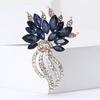 Nuevo Broche de Flor de Aleación de Alta Gama con Pedrería, Exquisito y Versátil Pin de Joyería Corsage para Vestido de Traje de Mujer