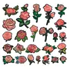 E-commerce Transfronteiriço Xueya Laranja Rosa Rosa Flor Bordado Tecido Patche Roupa DIY Adesivo Bordado Computador Fabricante Atacado
