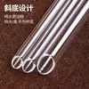 Pajitas de Vidrio de Alto Borosilicato, Pajitas Mezcladoras de Vidrio Curvas de Grado Alimenticio Resistentes al Calor, Pajitas Transparentes de Alta Calidad, Engrosadas