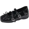 Zapatos de tacón alto individuales plateados retro con lazo y boca poco profunda para mujer, Novedad Primavera 2026 Estilo Francés Zapatos de Ballet de una sola correa