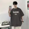 Camiseta Retro Americana de Manga Corta para Hombre, Verano, Algodón Puro de Peso Pesado, Marca de Moda para Adolescentes, Camiseta de Media Manga Holgada y Versátil