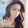 Mascarilla Protectora Solar de Seda de Hielo, Protección UV, Negra para Mujer, Modelo Nuevo Transpirable de Moda 2025, Protección para Ojos y Rostro