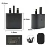Carregador padrão europeu de 45W, compatível com telefones Samsung S24; Carregador de celular rápido 45W padrão EUA e Reino Unido